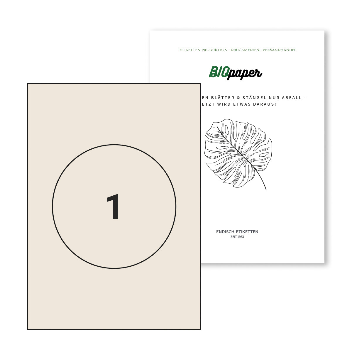 BIOpaper Natural, 150 mm rund auf DIN A4 Bögen