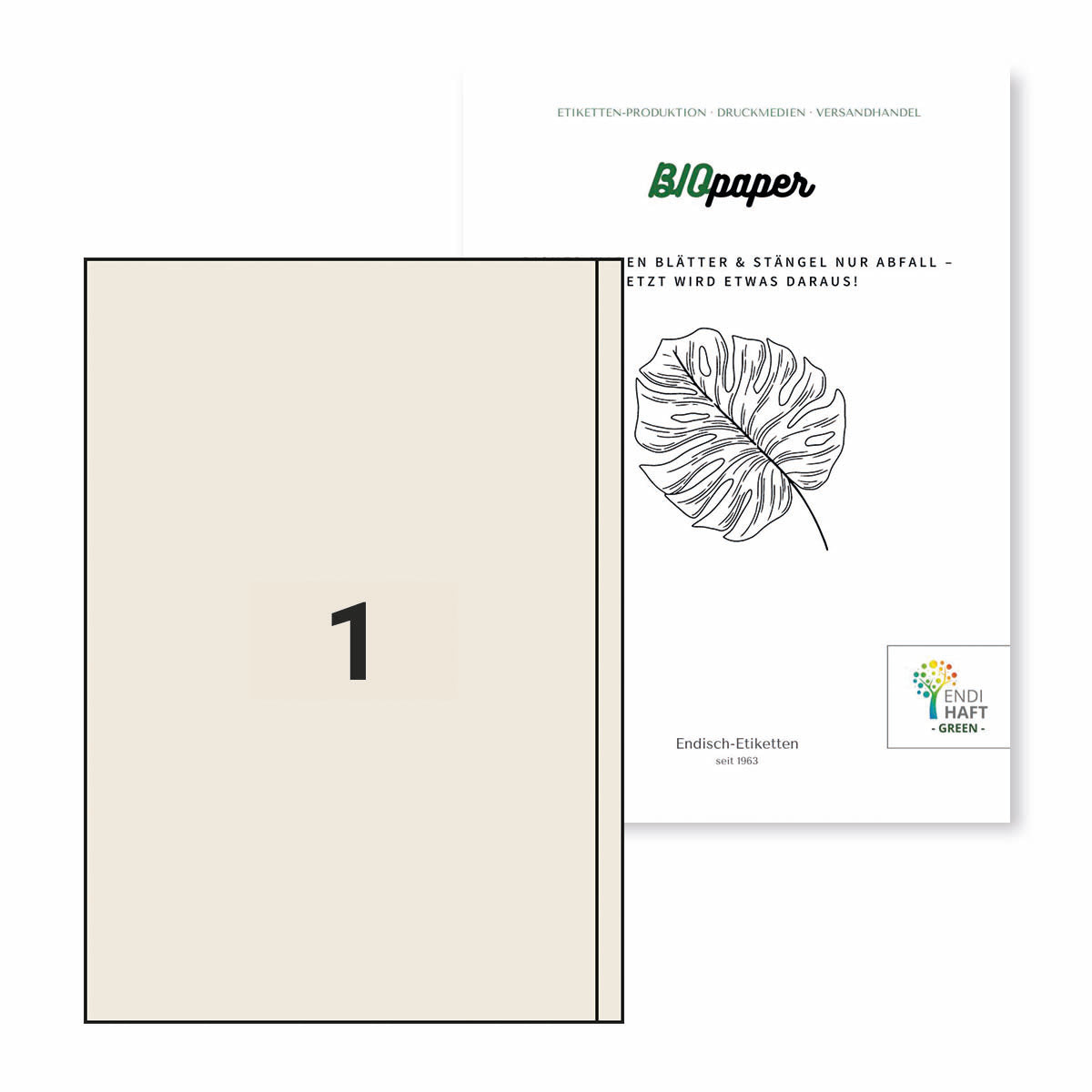 BIOpaper Natural, 200x297 mm auf DIN A4 Bögen