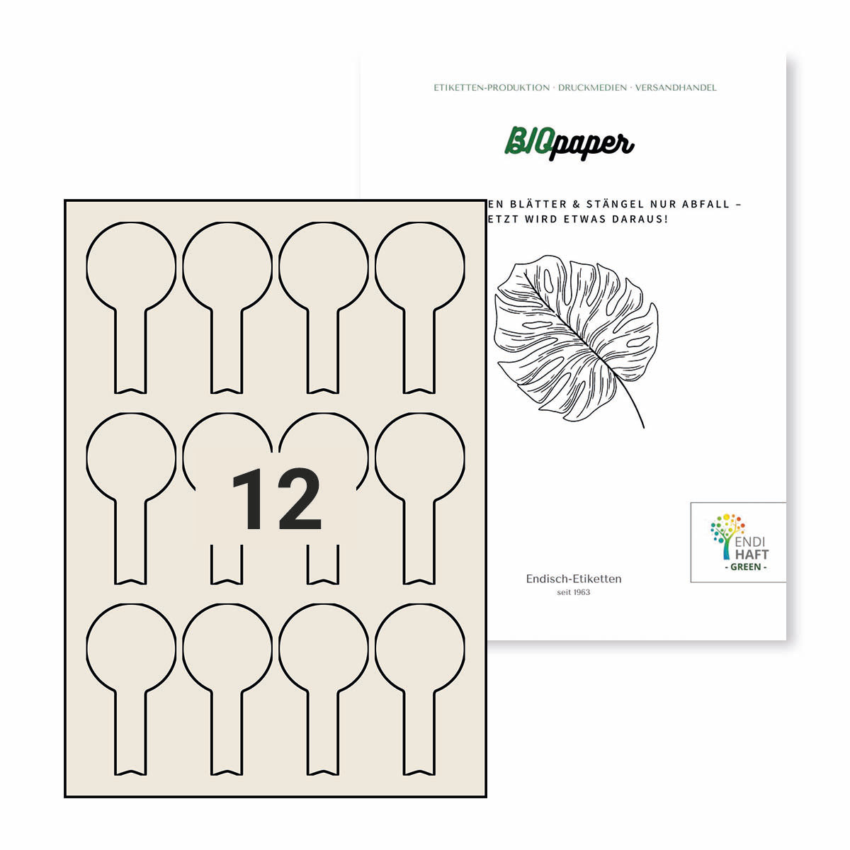 BIOpaper Natural, Ø 45x40/15 mm Siegeletikett auf A4 Bögen