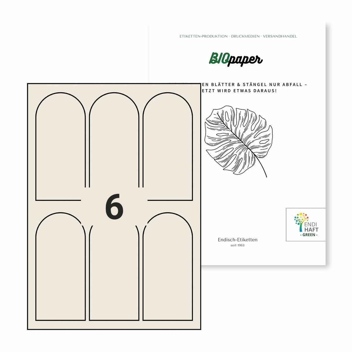 BIOpaper Natural 60x130 mm auf DIN A4 Bögen