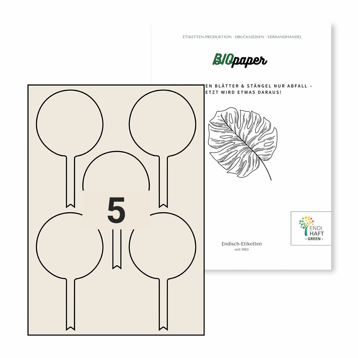 BIOpaper Natural, Ø 80x60/11 mm Siegeletikett auf A4 Bögen