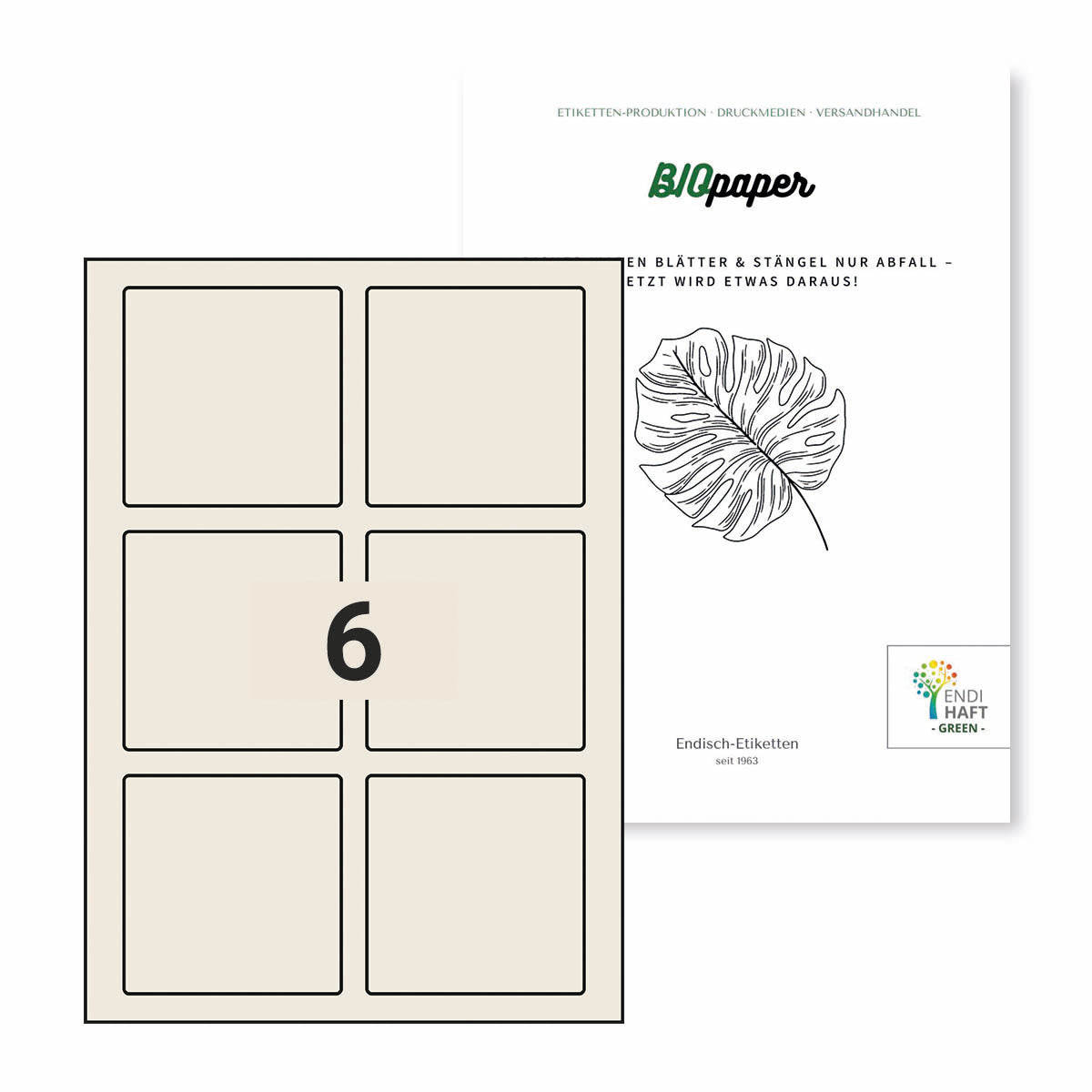 BIOpaper Natural, 85x85 mm auf A4 Bögen