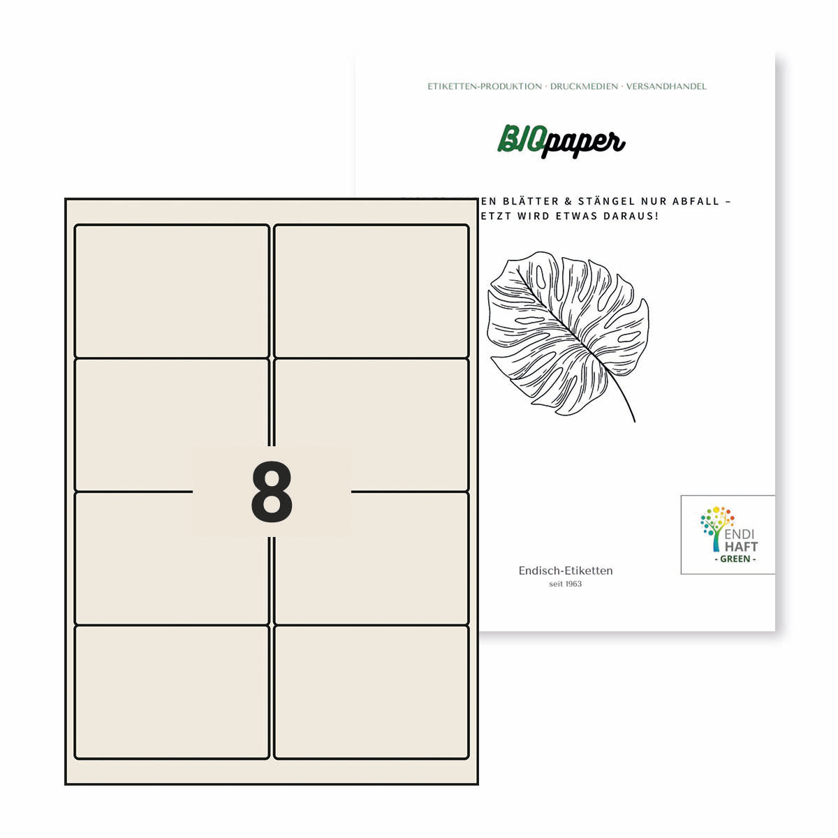 BIOpaper Natural, 99,1x67,7 mm auf A4 Bögen