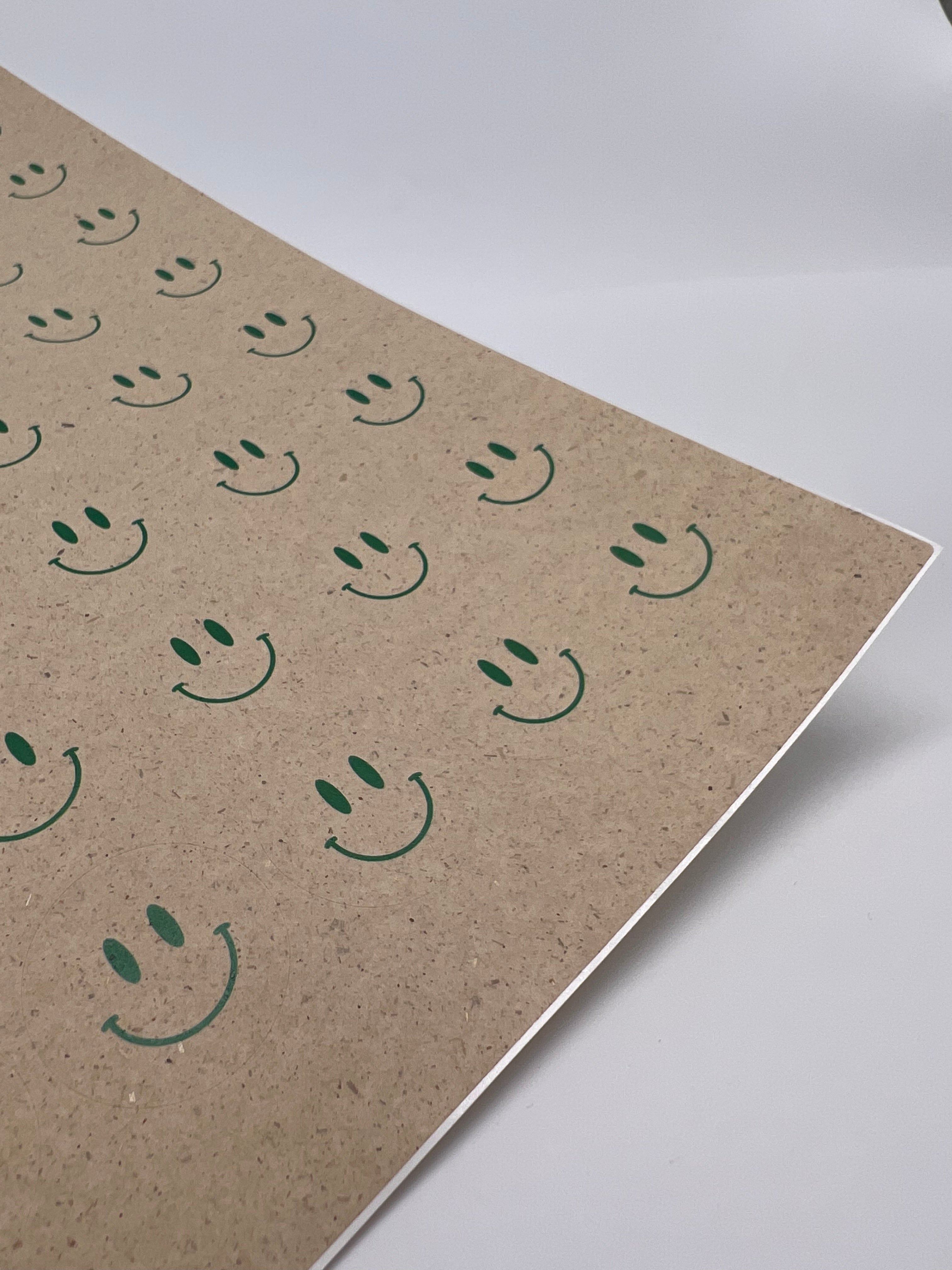 ENDI-HAFT, Smily Aufkleber aus Graspapier, 30 mm rund auf DIN A4 Bögen