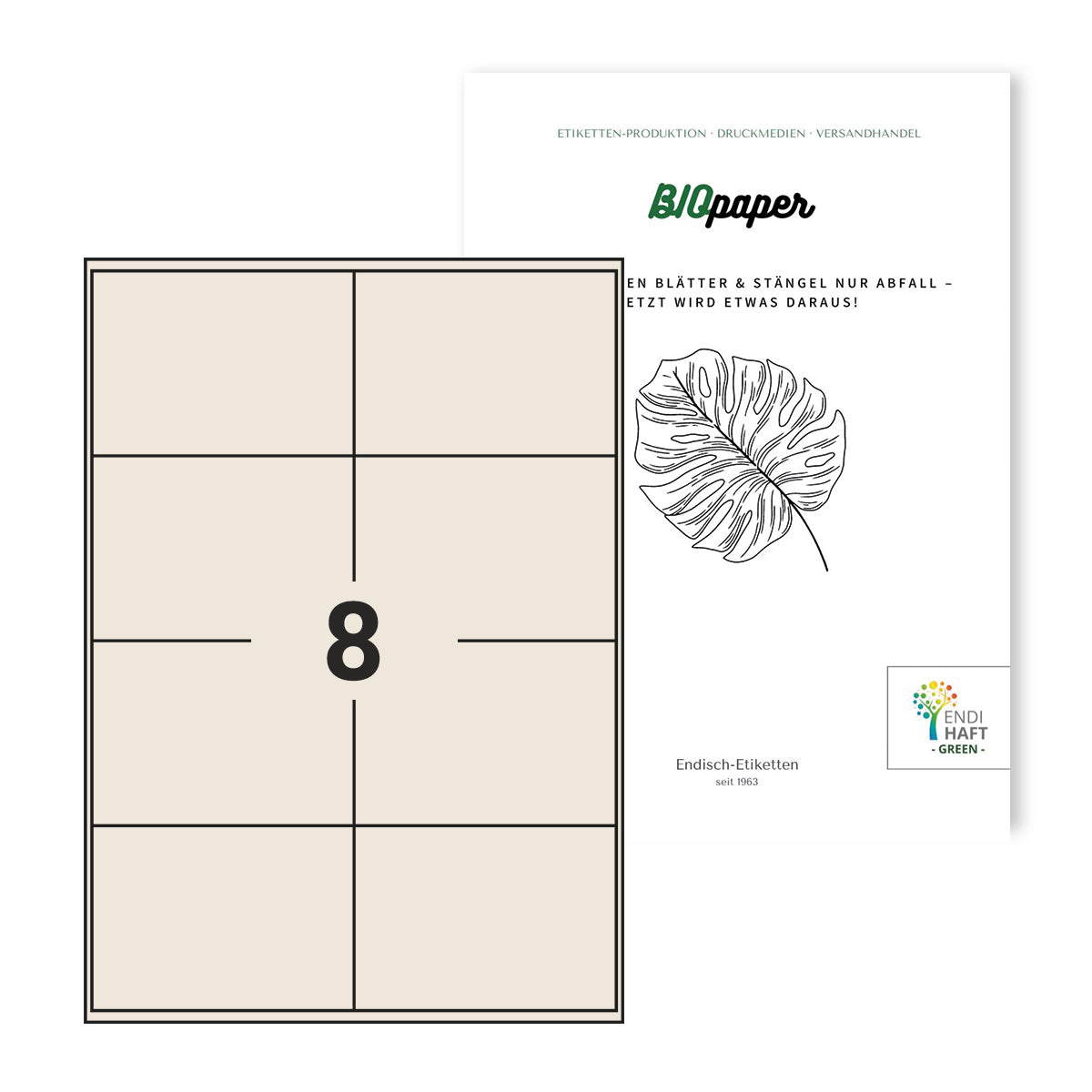 BIOpaper Natural, 102,5x72 mm auf DIN A4 Bögen