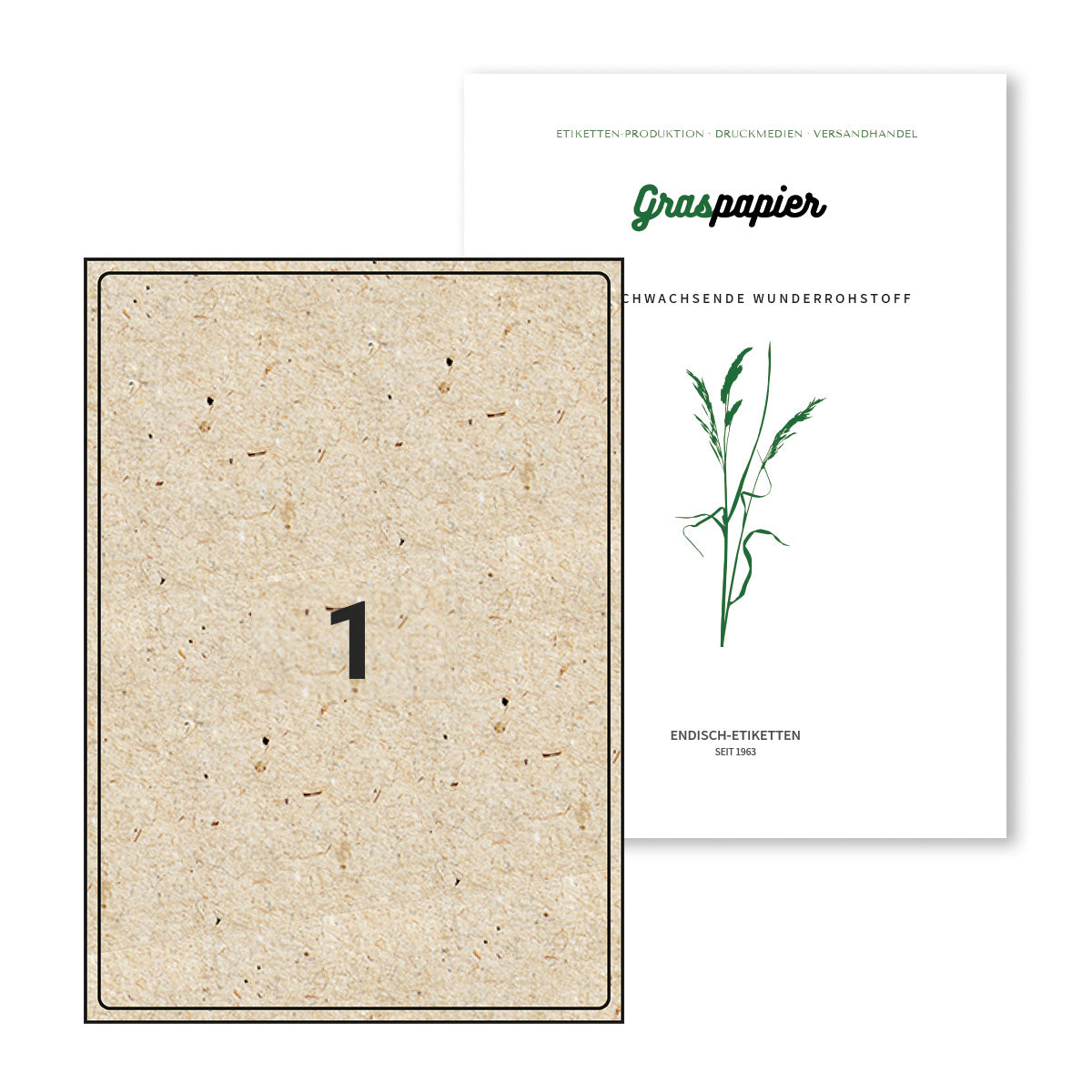 ENDI-HAFT Graspapier Etiketten, 198x285 mm auf DIN A4 Bögen