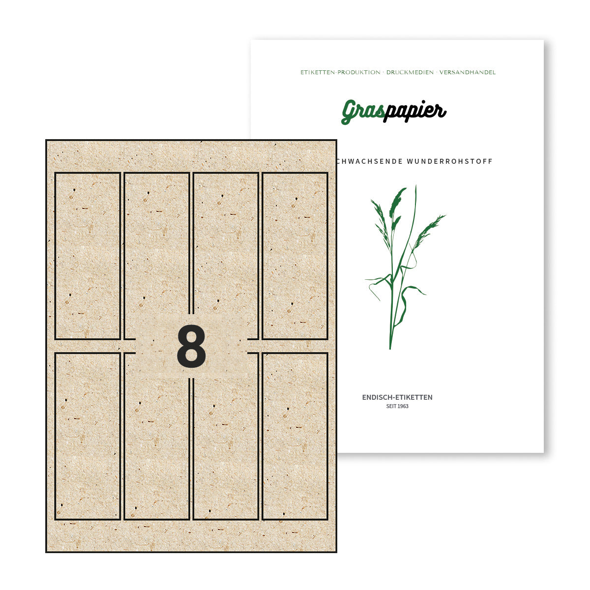 ENDI-HAFT Graspapier Etiketten, 47x120 mm auf DIN A4 Bögen