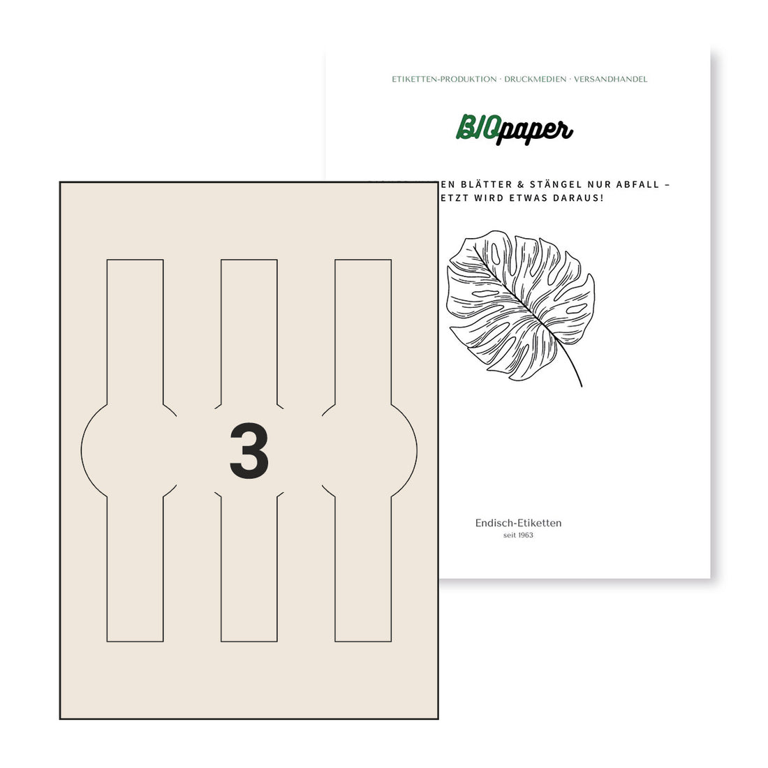 BIOpaper Natural, Ø 60x211/31,5 mm Siegeletikett auf DIN A4 Bögen