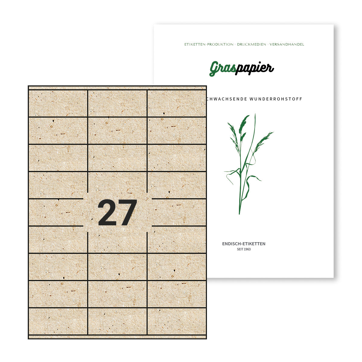 ENDI-HAFT Graspapier Etiketten, 70x32 mm auf DIN A4 Bögen