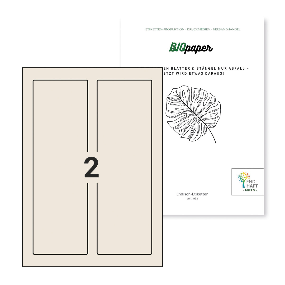 BIOpaper Natural, 82x260 mm auf DIN A4 Bögen