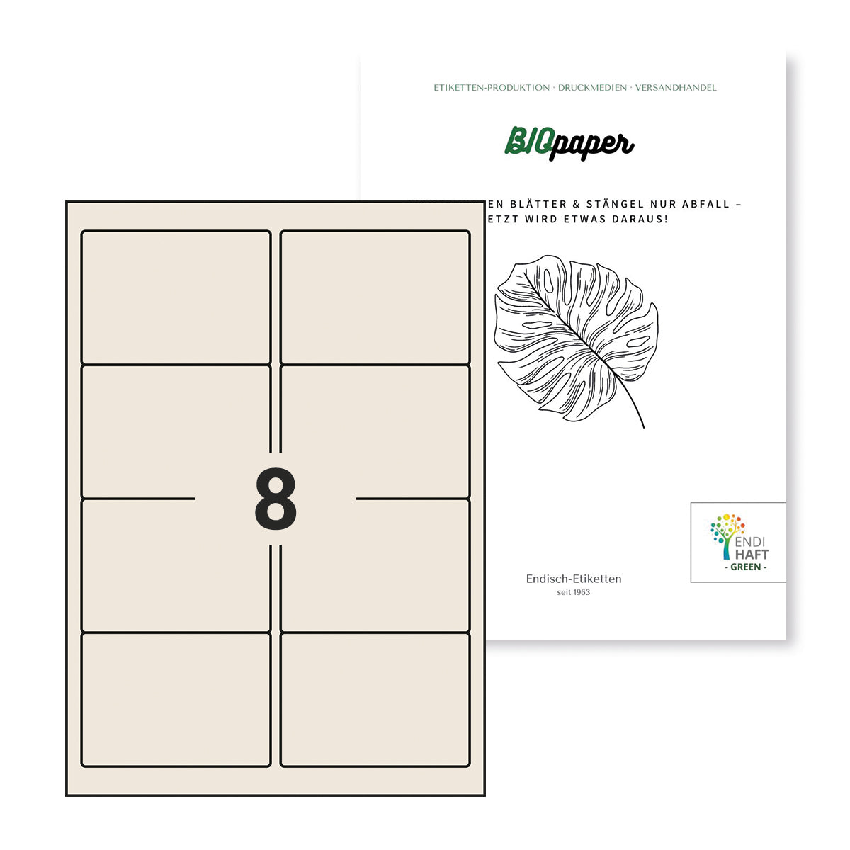 BIOpaper Natural, 95x67 mm auf DIN A4 Bögen