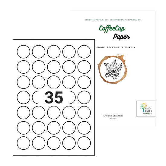 CoffeeCup Paper, 33 mm rund auf DIN A4 Bögen